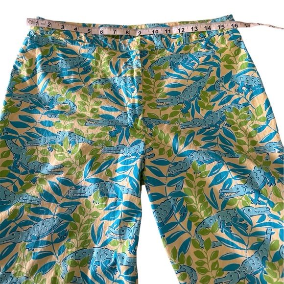 💚Lilly Pulitzer Women’s Crop Pants Mimosa Everglades Alligator Green/Blu… - Picture 7 of 11